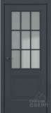 Классика Венеция АК, багет B2, дверь со стеклом английская решетка (матовый графит премьер)