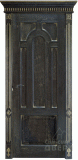 Империал-10, массив дуба, дверь с резьбой, глухая (венге, патина золото)