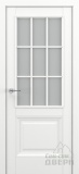 Классика Венеция АК, багет B2, дверь со стеклом английская решетка (матовый белый)