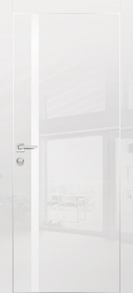 Межкомнатная дверь ДП HGX-8, стекло MATELAC (белый глянец)