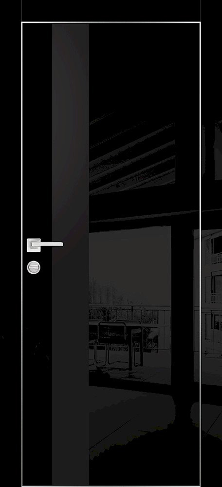 Межкомнатная дверь ДП HGX-10, стекло MATELAC (черный глянец)