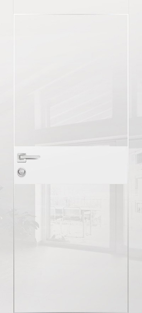 Межкомнатная дверь ДП HGX-3, стекло MATELAC (белый глянец)