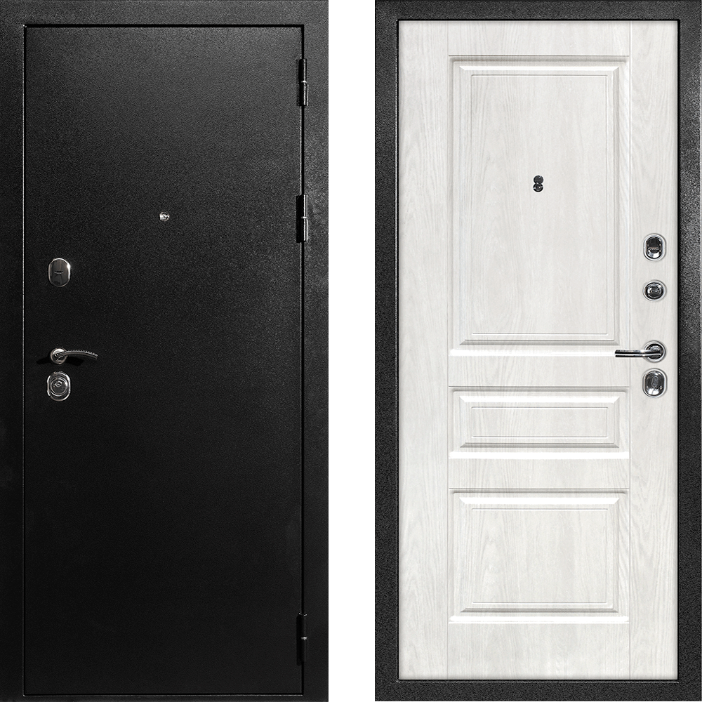 Дверь входная С-1/Версаль-2, титан/дуб жемчужный