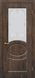 Межкомнатная дверь ДП Сиена-1, стекло сатинат, контурный полимер (дуб корица)