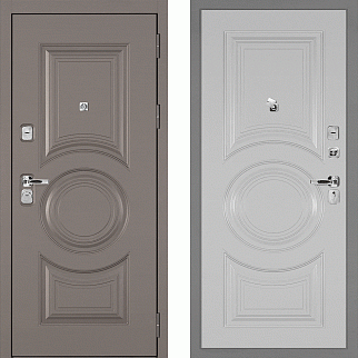 Дверь входная Плаза-177/Панель ПВХ PR-177, металл 1.5 мм, 2 замка KALE, коричнево-серый/агат