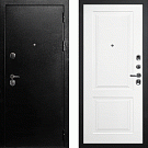 Дверь входная С-1/Панель эмаль Смальта Лайн 04, металл 1.5 мм, 2 замка, титан/белый Ral 9003