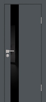 Дверь межкомнатная матовая P-10, стекло лакобель черный (графит)