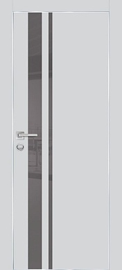 PX-16, гладкая матовая дверь со стеклом, кромка ALU (агат)