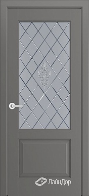 Кантри-К, дверь неоклассика со стеклом Лилия, эмаль кварц