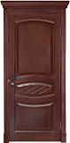 Межкомнатная дверь Классика-8, массив дуба, дверь глухая с резьбой (красное дерево)