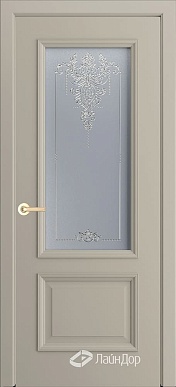 Кантри-П, классическая дверь со стеклом Версаль, эмаль латте