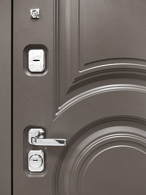 Дверь входная Плаза-177/Панель ПВХ PR-177, металл 1.5 мм, 2 замка KALE, коричнево-серый/агат
