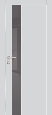PX-10, гладкая матовая дверь со стеклом, кромка ALU (агат)