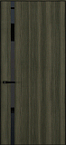 Дверь скрытого монтажа 800х2150, с черной кромкой, открывание на себя, дуб темный
