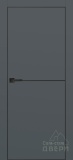 PX-19, дверь c молдингом, черная кромка ALU Black (графит)