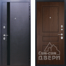 Дверь входная Люкс 3D, мозаика черная/Классика орех бренди