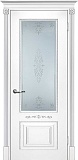 Межкомнатная дверь ДО Смальта 04 (белый RAL9003, патина серебро)