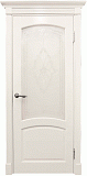 Межкомнатная дверь Олимпия, дверь остекленная из массива бука (эмаль жасмин)
