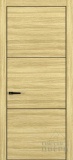 Квалитет К-11, гладкая дверь экошпон, с черной алюминиевой кромкой, дуб натуральный