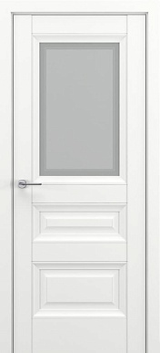 Классика Ампир, багет B2, дверь со стеклом (матовый белый)