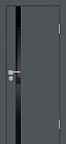 Межкомнатная дверь межкомнатная матовая P-8, стекло лакобель черный (графит)