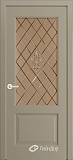 Межкомнатная дверь Кантри-К, дверь неоклассика со стеклом Лилия, эмаль мокко