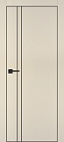Межкомнатная дверь PX-20, дверь c молдингом, черная кромка ALU Black (бежевый)