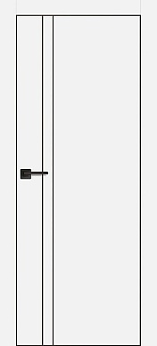PX-20, гладкая матовая дверь c молдингом, черная кромка ALU Black (белый)