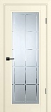 Межкомнатная дверь полотно PSU-35, стекло сатинат с гравировкой (магнолия)