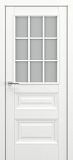 Межкомнатная дверь Классика Ампир АК, багет B2, стекло английская решетка (матовый белый)