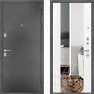 Дверь входная Премиум SB, антик серебро/сноу, зеркало XXL