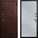 Дверь входная С-2/Гладкая панель экошпон, металл 1.5 мм, 2 замка, орех премиум/дуб скай серый