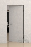 Скрытая дверь под покраску Elen ALU REVERS, с алюминиевой кромкой, открывание от себя