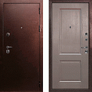 Дверь входная С-3/Панель экошпон PSU-28, металл 1.5 мм, 2 замка, медный антик/каменное дерево