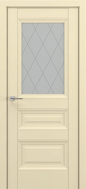 Классика Ампир, багет B2, дверь со стеклом (матовый крем)