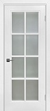 Межкомнатная дверь Смальта Rif 210, дверь с английской решеткой, белая эмаль Ral 9003