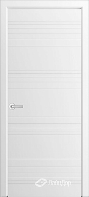 Ника Ф4, дверь крашеная с фрезеровкой Линии (эмаль белая)