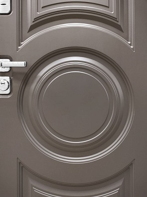 Дверь входная Плаза-177/Панель PR-150, металл 1.5 мм, 2 замка KALE, коричнево-серый/сандал белый