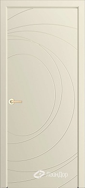 Ника Ф2, дверь с фрезеровкой Сфера (эмаль жасмин)