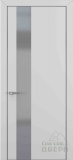 Квалитет К-3, гладкая дверь с вертикальным стеклом, с алюминиевой кромкой, серый матовый