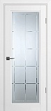 Межкомнатная дверь полотно PSU-35, стекло сатинат с гравировкой (белый)