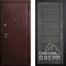 Дверь входная С-2/Панель экошпон Техно-708, металл 1.5 мм, 2 замка, орех премиум/грей