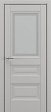 Межкомнатная дверь Классика Ампир, багет B2, дверь со стеклом (матовый серый)