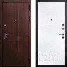 Дверь входная С-2/Гладкая панель экошпон, металл 1.5 мм, 2 замка, орех премиум/дуб скай белый
