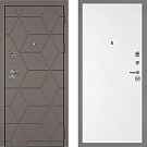 Дверь входная Тетра-181/PR-103, коричнево-серый/белый