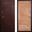 Дверь входная С-2/Панель экошпон Техно-708, металл 1.5 мм, 2 замка, орех премиум/миндаль