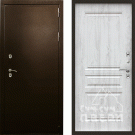 Дверь уличная с терморазрывом Стандарт-110, медный антик/сосна белая