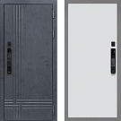 Дверь входная Скандинавия с электронным замком, бетон антрацит/агат