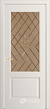 Межкомнатная дверь Кантри-К, дверь неоклассика со стеклом Лилия, эмаль жасмин
