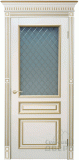 Империал-16, массив бука, дверь остекленная с золотой патиной (айсберг)